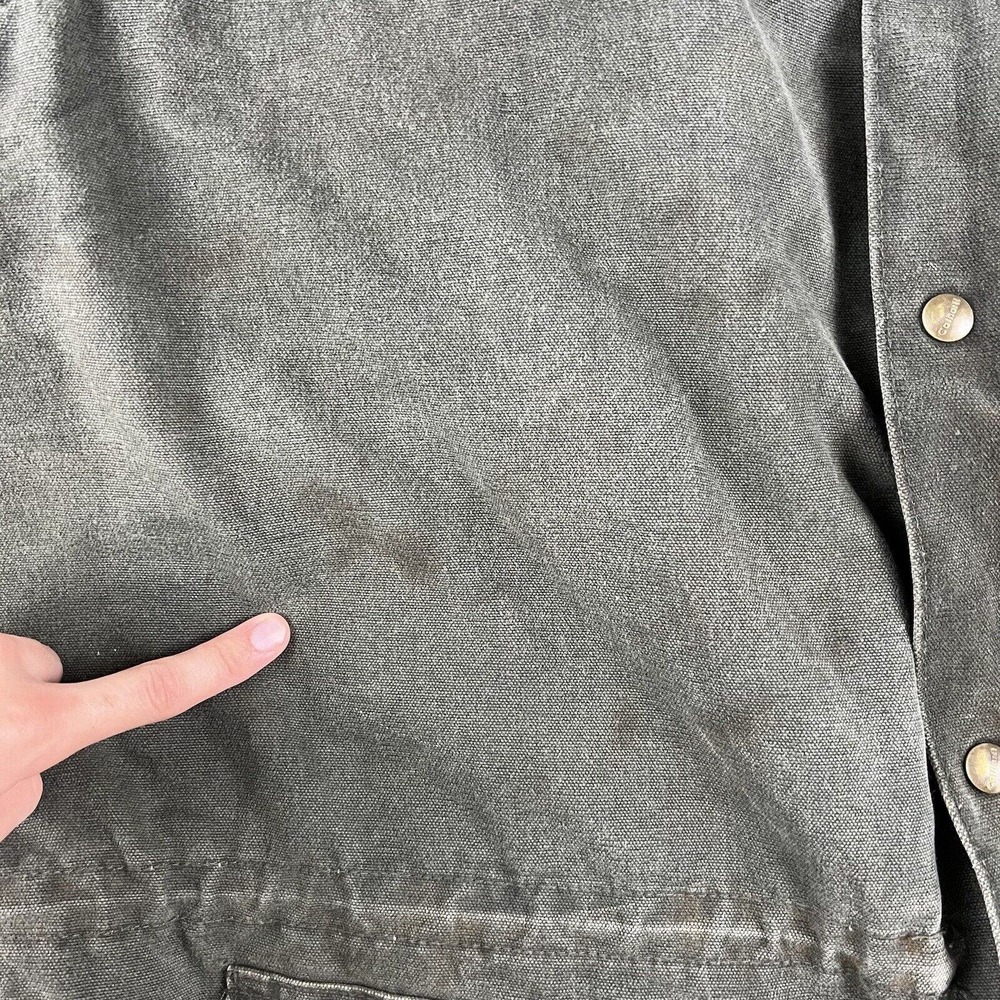 Vintage Carhartt Jacket Mens 2XL Green Barn Coat Blanket Lined Workwear Thrashed - Picture 3 of 10